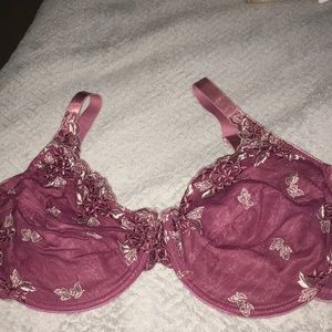Donna l’oren wine colored underwire lace bra